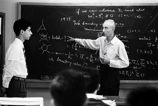 204K views · 2K reactions | R. Oppenheimer lecturing at Kyoto University, Japan, 1960. ✍️  Generated by Grok Imagine | Physics In History | Facebook