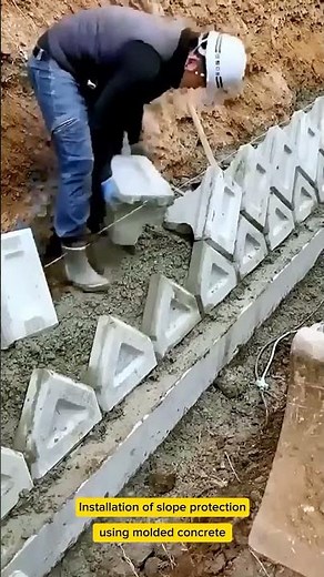 Slope protection: Installation of slope protection using molded concrete