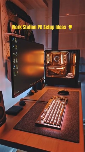 Work Station PC Setup Ideas - #trending Orenge Red Ambience Lighting