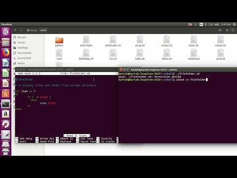 shell script to display files and folders