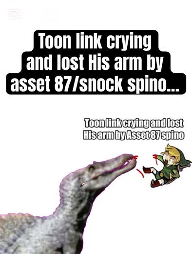 Toon link crying and lost his arm by asset 87… #toonlink #spino #jp3 #video #shorts #sprunki