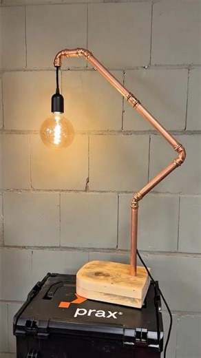 Lamp made from copper pipe 💡 #diy #handcraft #lamp #light #interior #decor / advertisement