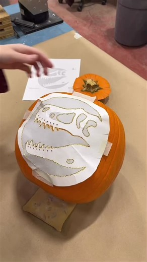 Meet our newest preparation project, Jack! 🎃💀 Carve out some time for Halloween fun with our free printable jack-o’-lantern templates. | Royal Tyrrell Museum of Palaeontology
