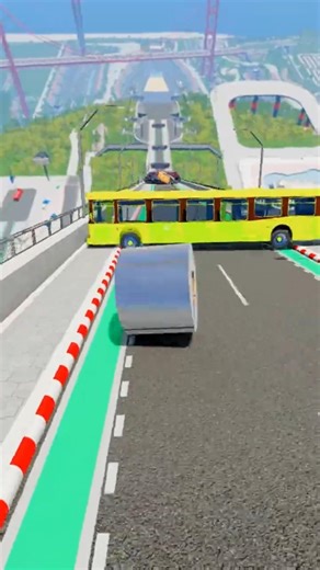 Bus vs Falling Metal - Who Wins?😱 💥 #beamngdrive #transportation #crashsimulation