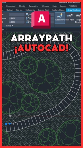 393K views · 9K reactions | “Aprende a copiar líneas u objetos siguiendo un camino en AutoCAD con el comando ARRAYPATH.  Una forma rápida y eficiente de diseñar. #autocad #autocad2d #autocaddrawing #autocadarchitecture #autocaddesigning #autocadtutorial #autocadplan #autocadtraining #architecture | Arqvis | Facebook