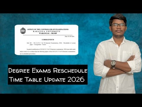 KU Degree 2nd 4th 6th Sem Exams Update|| Rescheduled Time Table 2026