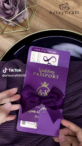 Unique Indigo Passport Invitation for Weddings