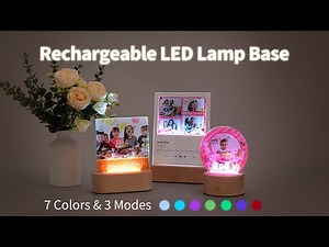 Rechargeable LED Lamp Base for Glass & Acrylic - 7 Colors & 3 Modes