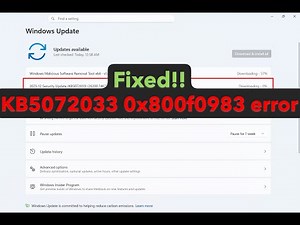How to fix KB5072033 0x800f0983 error in Windows 11 25H2 or 24H2