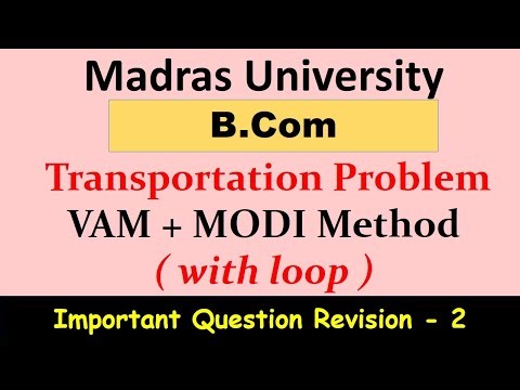 Transportation problem [ MODI method - U V method with Optimal Solution ] Operations research