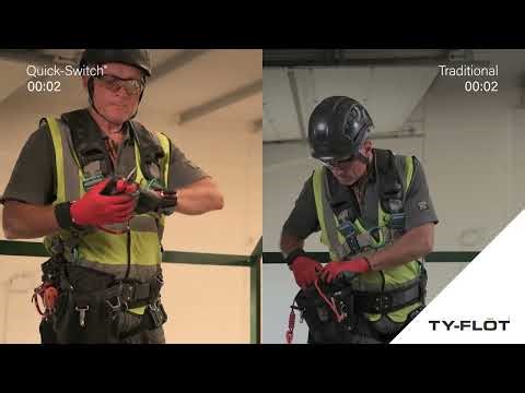 Watch the Ty-Flot® Quick-Switch® Tool Tether System Speed Test vs traditional tethers