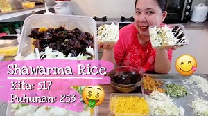 How to make shawarma rice for business, filipino style pang negosyo recipe (cook at home) plus sauce na swak sa panlasang pinoy. Must try! Shawarma Recipe for Business https://www.facebook.com/watch/?v=334801731022962 Ingredients & Costing: Fried Rice ( half kilo yield 7 cups) Costing: 34.3 pesos 500 grams or 1/2 kilo Rice - 28 pesos 1 tbsp Garlic - 2 pesos 2 tbsp Margarine - 2 pesos 1/4 tsp Salt - 10 centavos 1/4 tsp Magic Sarap - 20 centavos (optional, pwdeng salt lang) 1/2 tbsp Turmeric Powde