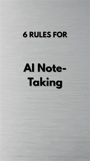 Tired of messy notes? 🤖 Discover 6 essential rules for AI-powered note taking that will transform how you capture, organize, and remember information! 🚀 Ready to level up your productivity? Comment your favorite rule, save for later, and share with a friend who needs smarter notes! Follow @AI Productivity Society for more game-changing tips! #AINoteTaking #ProductivityHacks #StudyTok #TechTips #NoteTaking #AItools #DigitalNotes #LearnWithAI #Efficiency #TikTokTips