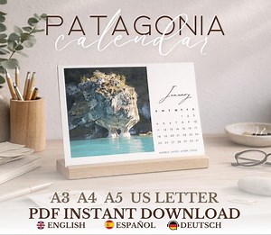 Patagonia Photo Calendar – Printable Download – A3 • A4 • A5 • US Letter | English • Spanish • German - Etsy Canada