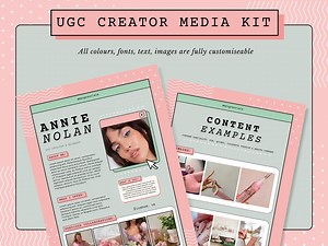 UGC Creator Media Kit // Modern Pixel Cute Girly Pink // Canva Templates for UGC // UGC Creator Portfolio // Ugc Rate Card // Canva Kit - Etsy
