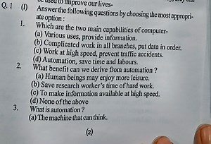 Q. 1 (I) Answer the following questions by choosing the most ap... | Filo