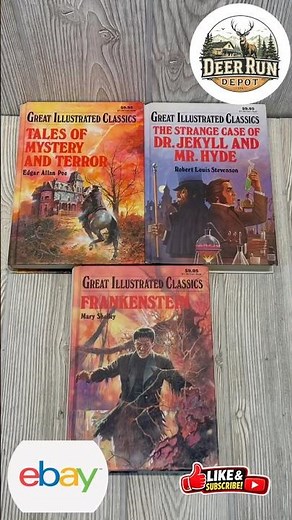 Great Illustrated Classics Bks Lot of 3 Dr. Jekyll Frankenstein Tales of Mystery #ebayfinds #horror
