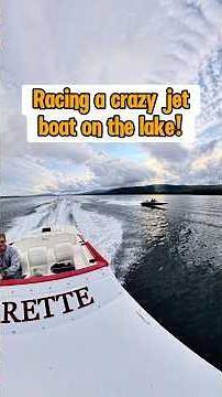Racing a CRAZY jet boat on the lake! #horsepower #speedboat #lakelife #bigblock #topspeed #race