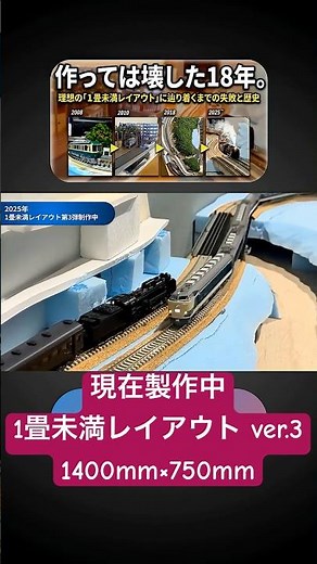 【Nゲージ】18年かかって辿り着いた最適解！製作中の1400mm×750mmの「1畳未満レイアウト」第3弾 #Shorts #鉄道模型 #nゲージレイアウト
