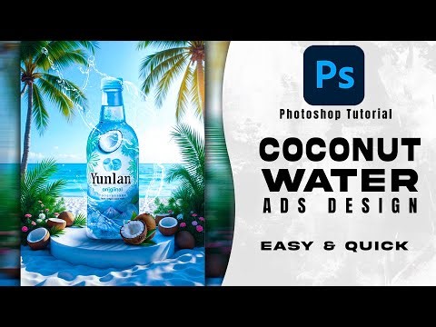 Coconut water Ads Design manipulation in Photoshop | advertising poster design | photoshop tutorial