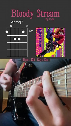 👨‍🎤🫧 Bloody Stream - Coda | Guitar Chords | #guitar #guitartok #coda #jojosbizarreadventure #japan #lesson #guitarlesson #guitartutorial #guitarchords #chords #fyp