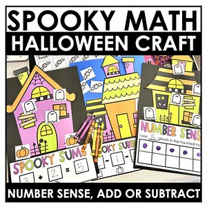 Haunted House Math Craft | Addition Subtraction or Number Sense | Halloween
