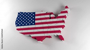 Map of United States of America. Political map with states. 1.