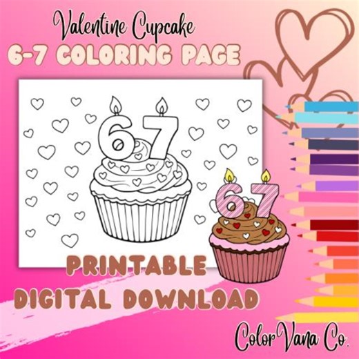 6-7 Coloring Page Valentine's Day 67 Coloring Page Printable Six Seven Download Coloring Page for Kids 67 Meme Coloring Sheet Valentine - Etsy