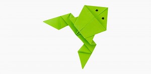Hüpfenden Origami Frosch falten » Anleitung Papierfrosch basteln + Video