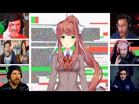 Let's Players Reaction To Monika's Glitched Poem | Doki Doki Literature Club