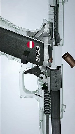 Glock , short-recoil-operated, striker-fired, locked-breech semi-automatic pistol