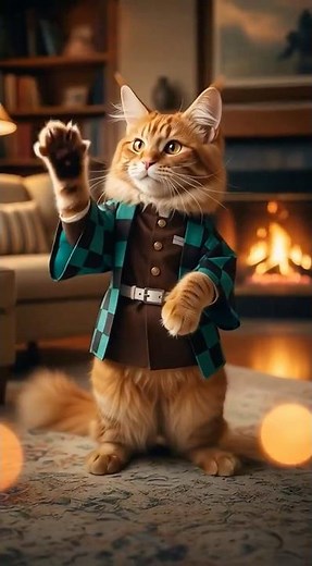 Demon Slayer! Cat version!