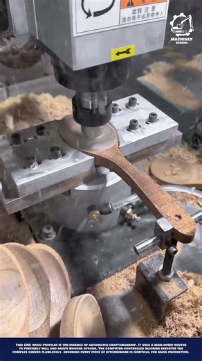 Precision Wood Carving Machine - Automated Duplication of Complex Kitchenware Shapes