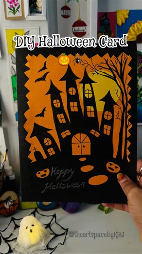 DIY Halloween Card making #ytshorts #art #craftyhome #diy #artandcraft #halloween #papercraft