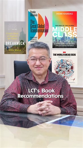 As we kickstart the new year, I would like to introduce to you the four books I read over the last weeks of 2025. They are: 📚Breakneck: China’s Quest to Engineer the Future by Dan Wang 📚The Great Global Transformation: National Market Liberalism in a Multipolar World by Branko Milanović 📚The Rise of Global Middle Class: How the Search of the Good Life Can Change the World by Homi Kharas 📚The World Ahead 2026 by The Economist Happy New Year 2026, enjoy reading. #LCTReads | Liew Chin Tong