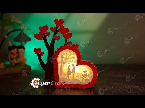 Assembly instructions Tree Heart Shadow Box - DIY Tree Heart Lightbox For Valentine Decoration