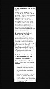 'Lost spring" Class 12 English important questions with answers