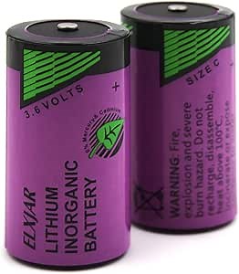 elxjar (2-Pack) 3.6V TL-5920 Lithium Battery Replacement for Tadiran iXtra Series TL-2200 TL-5920/S ER26500 LS26500 C Size Non-Rechargeable Battery