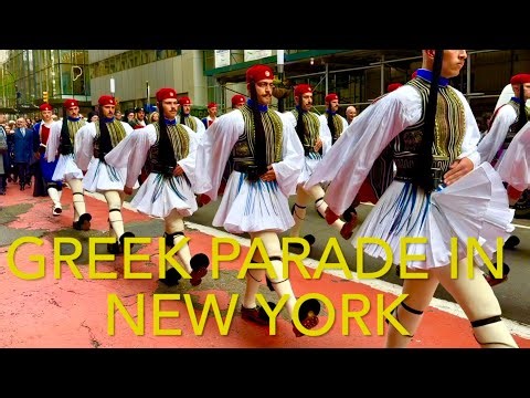 Greek Parade New York: Evzones in full dress Uniform march from WTC to Bowling Green- March 28, 2025