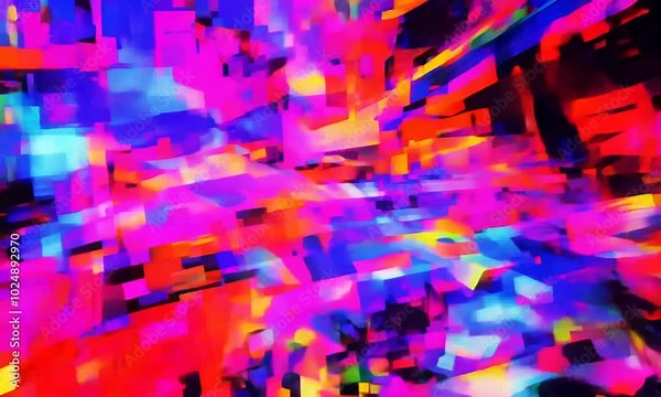 Abstract digital art with a dynamic composition of bright colors and shapes.