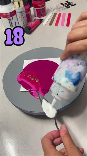 March Challenge Day 18 | FUN Color Combination Acrylic Pour | Fluid Art with Cells by MarjoleinART