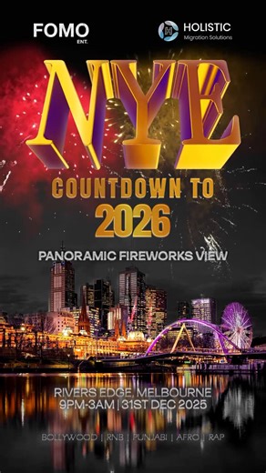 FOMO Ent on Instagram: "Brace yourselves for the most premium NYE experience at the bank of Yarra River. Experience the city skyline and fireworks with a 180° panoramic view. Rivers Edge Events 31 DEC I 9 PM - 3 AM LINK IN BIO"