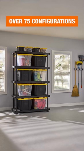 Transform your space with this HDX adjustable shelving unit with integrated interlocking features. | The Home Depot