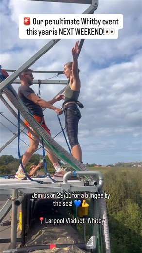 3.7K views · 21 reactions | The highest bridge jump in the UK is just waiting for you to take the leap!  Take a look at the link in our bio to get your discounted vouchers for the event NOW! ️ Tag someone you want to do this!!  #ukbungee #bungee #321bungee #whitby #bucketlist | UK Bungee Club | Facebook