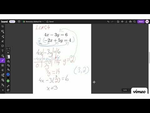 Elimination method: systems of equations