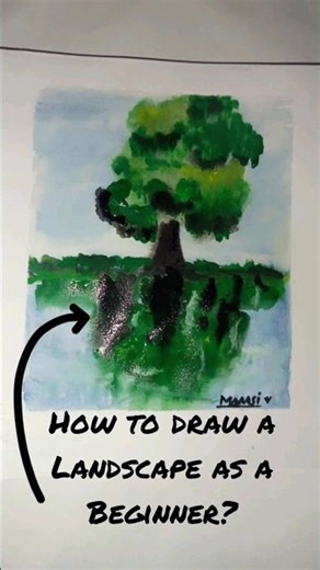 EASY Landscape Painting Tutorial for Beginners!