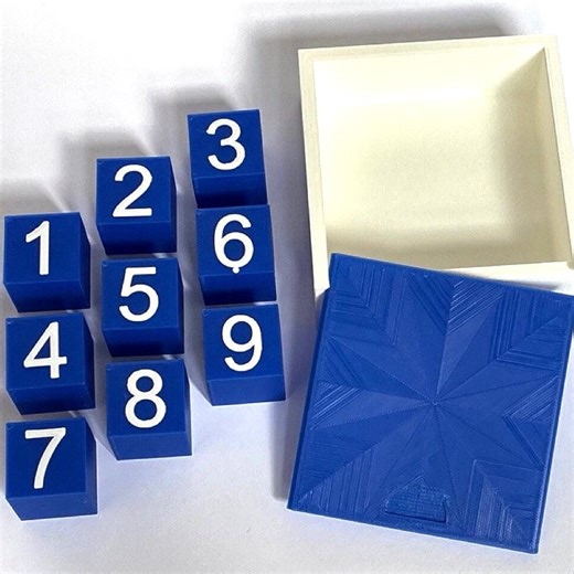 Corsi Cubes With Optional Matching Box. 9 Blue Plastic Cubes With White Numbers 1-9, Corsi Block Tapping Test. - Etsy UK