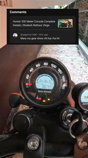 Hunter 350 Gear Indicator Not Working 🚫 #hunter350 #shorts #shortvideo