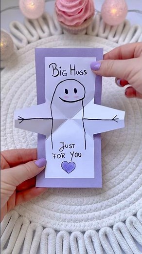 Cute DIY Hug Card Idea 💜 #giftideas