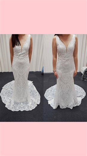 Wedding Dresses & Alterations on Instagram: "Hemming can be a little more intricate when the scalloped edge of the lace is actually the finished edge of the fabric. With this gown, we were lucky to have a front waist seam to work with, but the lack of a seam at the back brought its own set of challenges. The final result, though, turned out absolutely beautiful 😍 Don’t you think?"